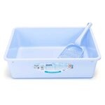 Nobleza Open kattenbak met schepje blauw