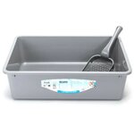 Nobleza Open kattenbak met schepje grijs