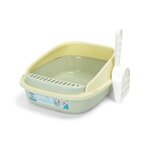 Nobleza Kattenbak met spatrand en kattenbakschep groen S