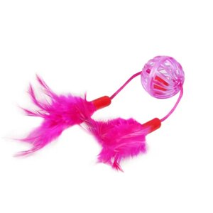 Nobleza Kattenspeelgoed bal met veren en bel