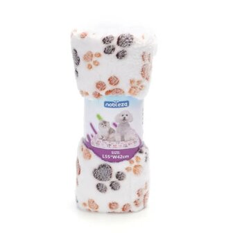 Nobleza Dubbelzijdig flanellen deken met pootprint S