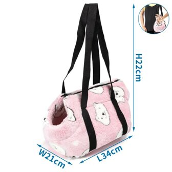Nobleza Fluffy draagzak met ijsbeer print roze
