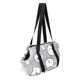 Nobleza Fluffy draagzak met ijsbeer print grijs M