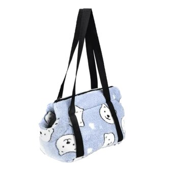 Nobleza Fluffy draagzak met ijsbeer print blauw