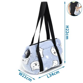 Nobleza Fluffy draagzak met ijsbeer print blauw