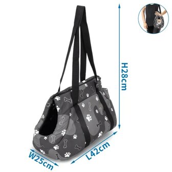 Nobleza Draagzak met poot en bot print zwart