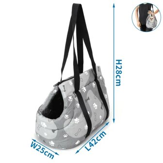 Nobleza Draagzak met poot en bot print grijs M