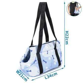 Nobleza Draagzak met poot en bot print blauw S