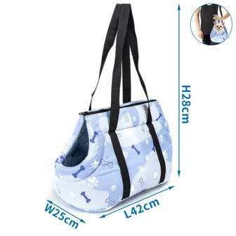 Nobleza Draagzak met poot en bot print blauw M