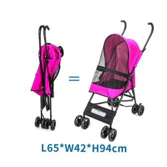 Nobleza Inklapbare kinderwagen voor huisdieren roze
