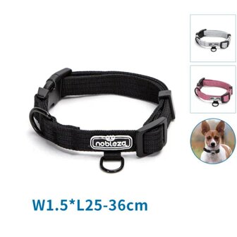 Nobleza Gevlochten hondenhalsband met kliksluiting M
