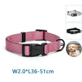 Nobleza Geweven hondenhalsband met kliksluiting L