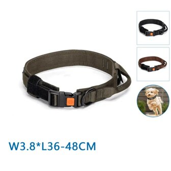 Nobleza Anti trek hondenhalsband met handvat S