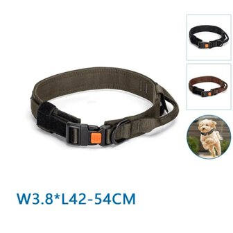 Nobleza Anti trek hondenhalsband met handvat L