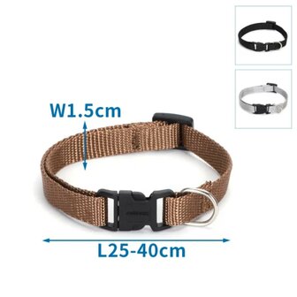 Nobleza Imitatie nylon hondenhalsband met kliksluiting S