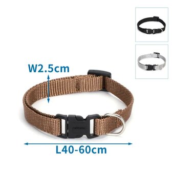 Nobleza Imitatie nylon hondenhalsband met kliksluiting L