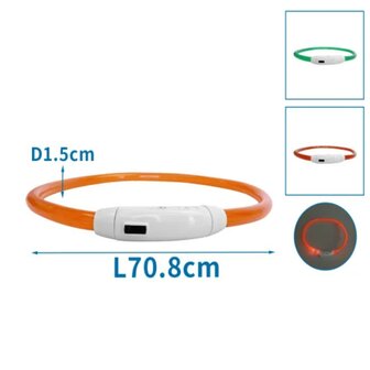 Nobleza LED hondenhalsband met 3 lichtstanden
