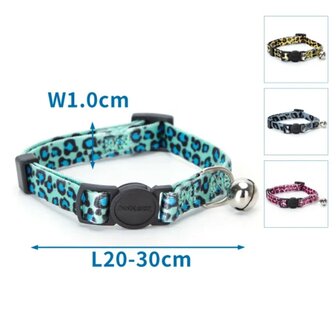 Nobleza Kattenhalsband met kliksluiting luipaardprint
