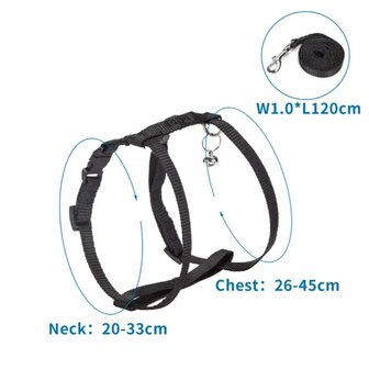 Nobleza H-model kattenharnas met riem