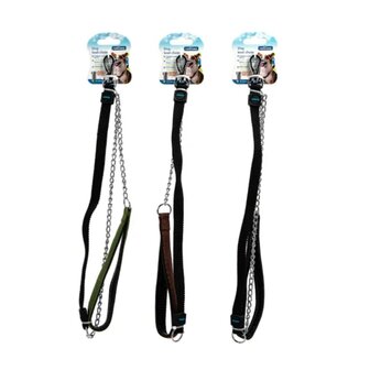 Nobleza Elastische hondenriem met ketting M