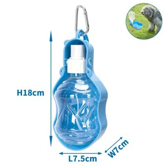 Nobleza Huisdierendrinkfles voor onderweg blauw 280ml
