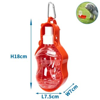 Nobleza Huisdierendrinkfles voor onderweg rood 280ml