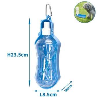 Nobleza Huisdierendrinkfles voor onderweg blauw 518ml