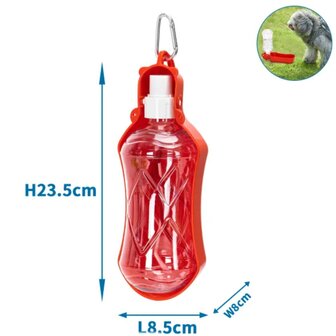 Nobleza Huisdierendrinkfles voor onderweg rood 518ml