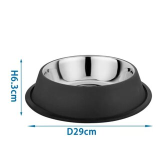 Nobleza Antislip hondenvoerbak zwart 1,62L