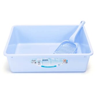 Nobleza Open kattenbak met schepje blauw