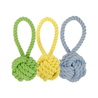 Nobleza Katoen speeltouw met bal 18cm