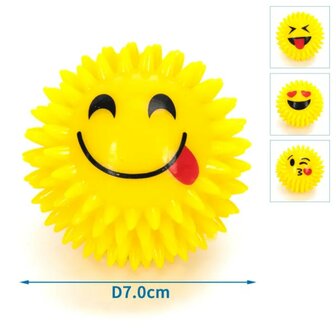 Nobleza LED emoji speelbal met piep en massagestekels