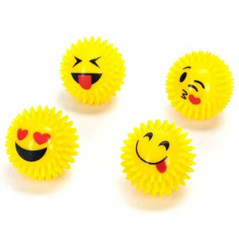 Nobleza LED emoji speelbal met piep en massagestekels