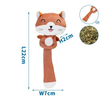 Nobleza Pluche krakende eekhoorn met kattenkruid