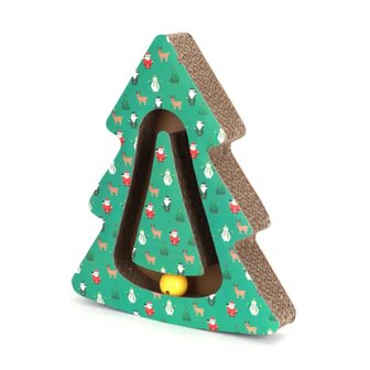 Nobleza Kerstboom krabkarton met kattenkruid en speelballen