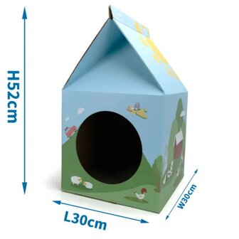 Nobleza Kattenhuisje karton met leuk printje