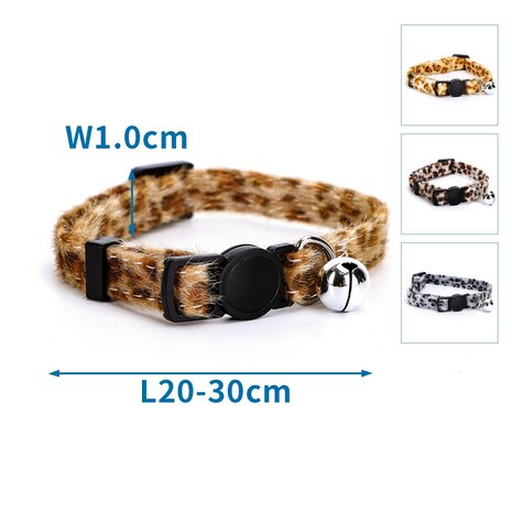 Nobleza kattenhalsband luipaardprint