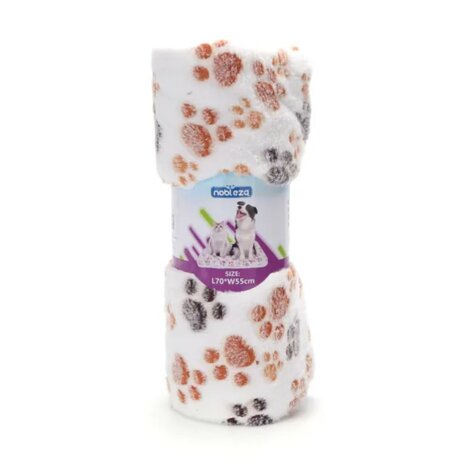 Nobleza Dubbelzijdig flanellen deken met pootprint M