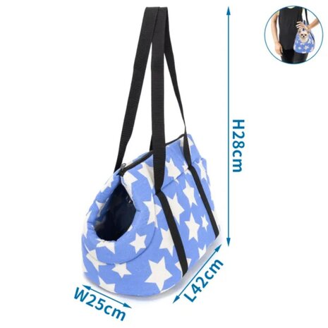 Nobleza Draagzak met sterren print blauw M