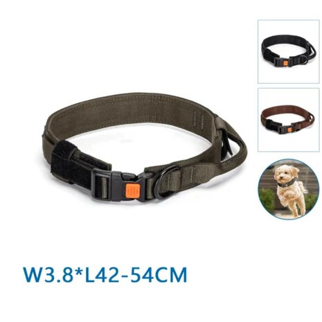 Nobleza Anti trek hondenhalsband met handvat L