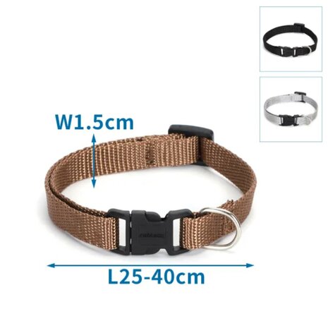 Nobleza Imitatie nylon hondenhalsband met kliksluiting S
