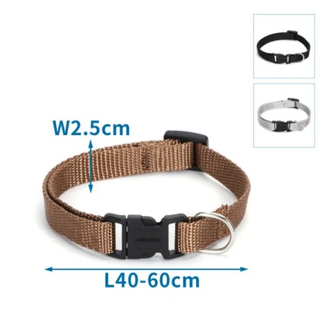 Nobleza Imitatie nylon hondenhalsband met kliksluiting L
