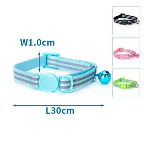 Nobleza Reflecterende kattenhalsband met bel en kliksluiting