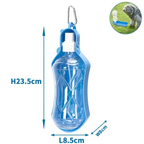 Nobleza Huisdierendrinkfles voor onderweg blauw 518ml