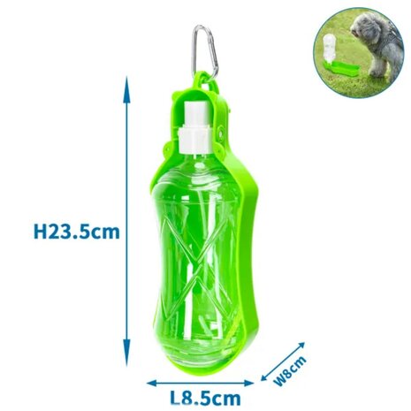 Nobleza Huisdierendrinkfles voor onderweg groen 518ml