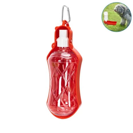 Nobleza Huisdierendrinkfles voor onderweg rood 518ml