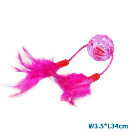 Nobleza Kattenspeelgoed bal met veren en bel
