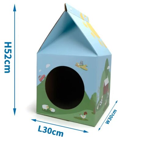Nobleza Kattenhuisje karton met leuk printje
